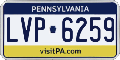PA license plate LVP6259