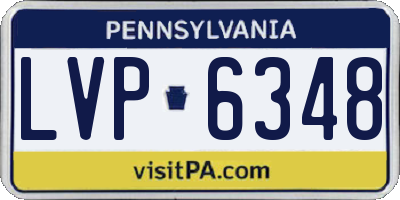 PA license plate LVP6348