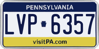 PA license plate LVP6357