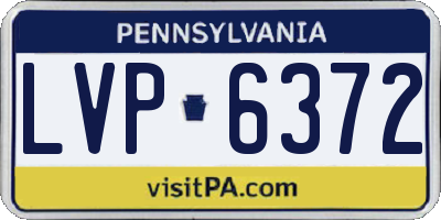 PA license plate LVP6372
