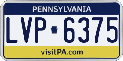 PA license plate LVP6375