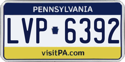 PA license plate LVP6392