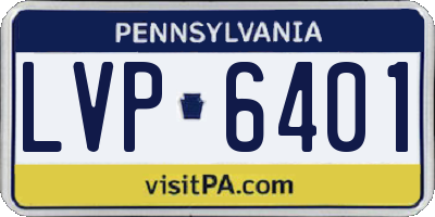 PA license plate LVP6401