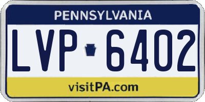 PA license plate LVP6402