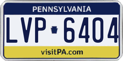 PA license plate LVP6404