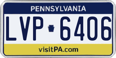 PA license plate LVP6406