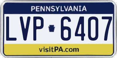 PA license plate LVP6407