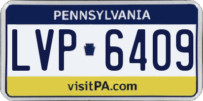 PA license plate LVP6409
