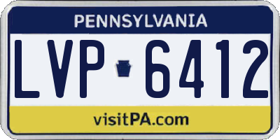 PA license plate LVP6412