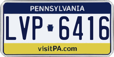 PA license plate LVP6416