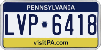 PA license plate LVP6418