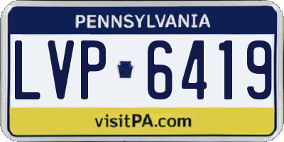 PA license plate LVP6419