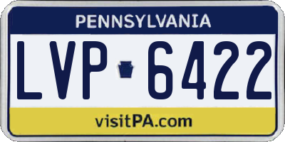 PA license plate LVP6422