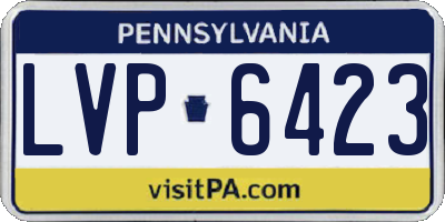 PA license plate LVP6423