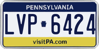 PA license plate LVP6424