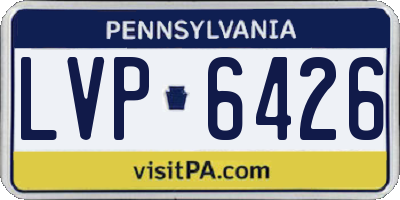PA license plate LVP6426