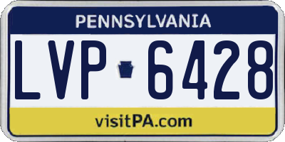 PA license plate LVP6428