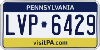 PA license plate LVP6429