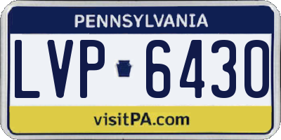 PA license plate LVP6430