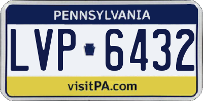 PA license plate LVP6432