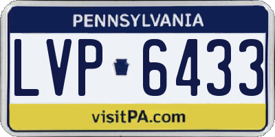 PA license plate LVP6433