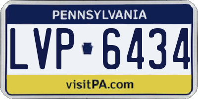 PA license plate LVP6434