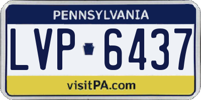PA license plate LVP6437