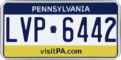 PA license plate LVP6442