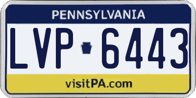 PA license plate LVP6443
