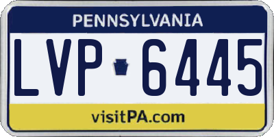 PA license plate LVP6445