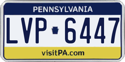 PA license plate LVP6447