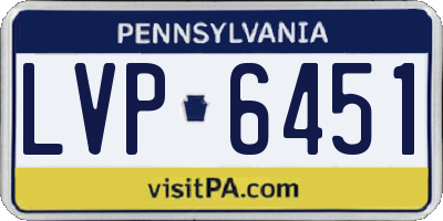 PA license plate LVP6451