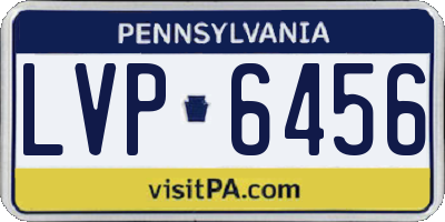 PA license plate LVP6456