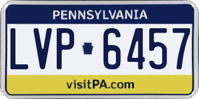 PA license plate LVP6457