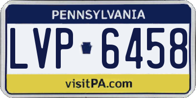 PA license plate LVP6458