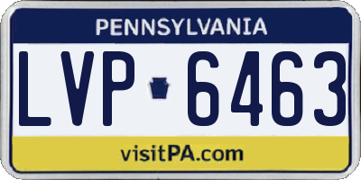 PA license plate LVP6463