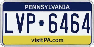 PA license plate LVP6464