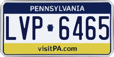 PA license plate LVP6465