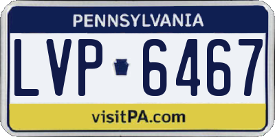 PA license plate LVP6467