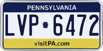 PA license plate LVP6472