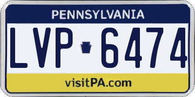 PA license plate LVP6474