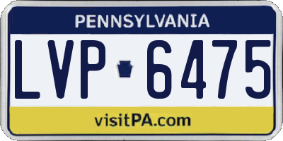 PA license plate LVP6475