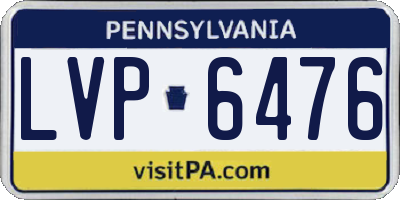 PA license plate LVP6476