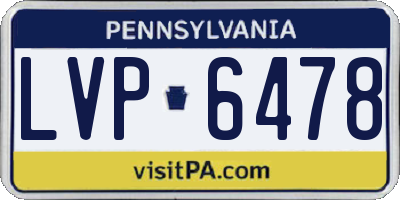 PA license plate LVP6478