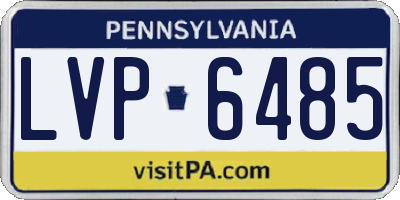 PA license plate LVP6485