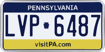 PA license plate LVP6487