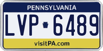PA license plate LVP6489