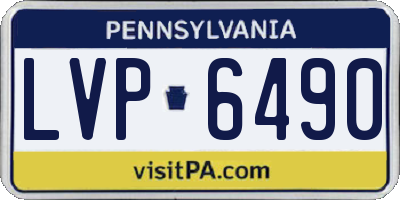 PA license plate LVP6490