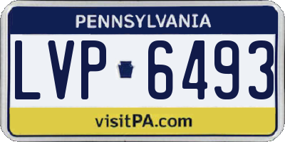 PA license plate LVP6493
