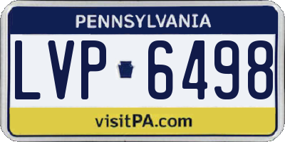 PA license plate LVP6498